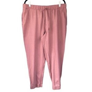 T7‎ NWT Needle & Cloth Pink Linen Blend Jogger Pants Elastic Waist Drawstring L